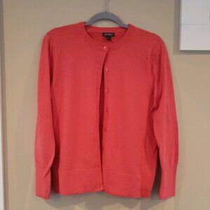 EUC women's Eddie Bauer lightweight coral cardigan size M